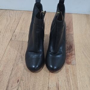 Ann Taylor Black Leather Ankle Booties